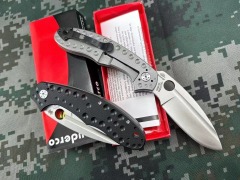 Spy C151 Folding Knife 3.66" CPM-3V Satin Plain Blade, G10+ Titanium Handles - C151TI