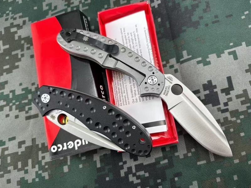 Spy C151 Folding Knife 3.66" CPM-3V Satin Plain Blade, G10+ Titanium Handles - C151TI