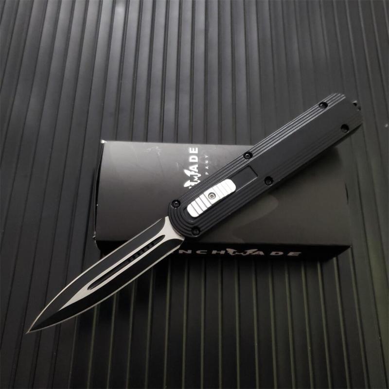 Benchmade 3300 Infidel Dagger AUTO OTF Knife 3.74" 440 Black Double Edge Blade, Zinc Aluminum Alloy Handles