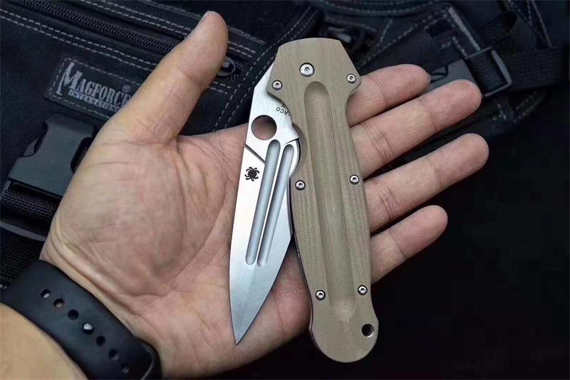 Spy C125 Folding Knife 3.86" CPM-S30V Satin Plain Blade, G10 Handles - C125GP