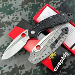 Spy C151 Folding Knife 3.66" CPM-3V Satin Plain Blade, G10+ Titanium Handles - C151TI