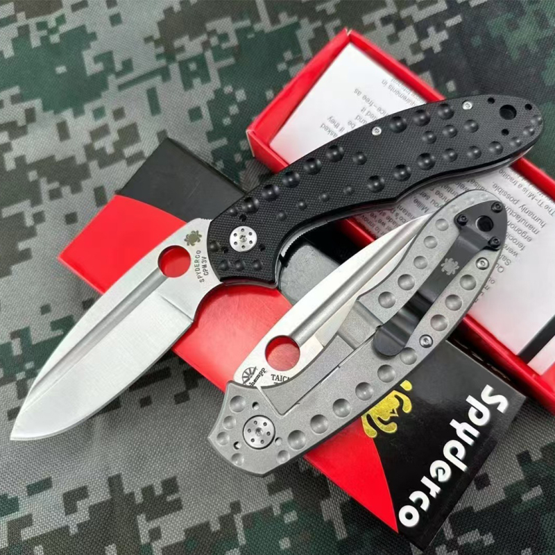 Spy C151 Folding Knife 3.66" CPM-3V Satin Plain Blade, G10+ Titanium Handles - C151TI