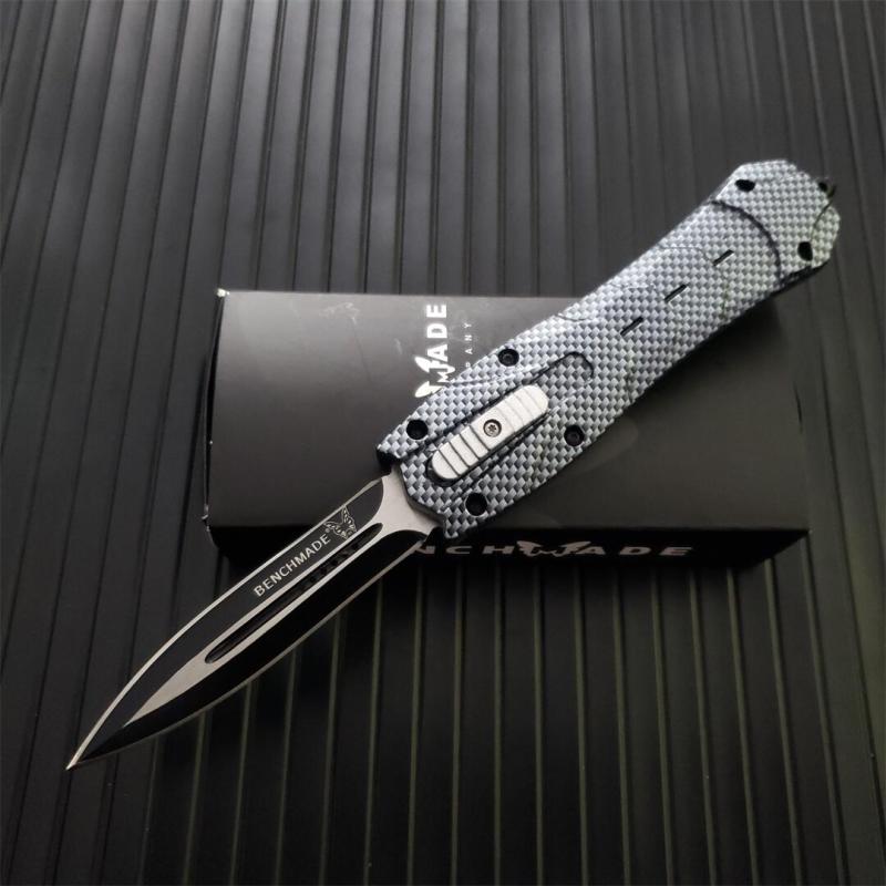 Benchmade 3300 Infidel Dagger AUTO OTF Knife 3.74" 440 Black Double Edge Blade, Zinc Aluminum Alloy Handles