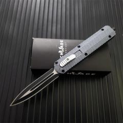 Benchmade 3300 Infidel Dagger AUTO OTF Knife 3.74" 440 Black Double Edge Blade, Zinc Aluminum Alloy Handles