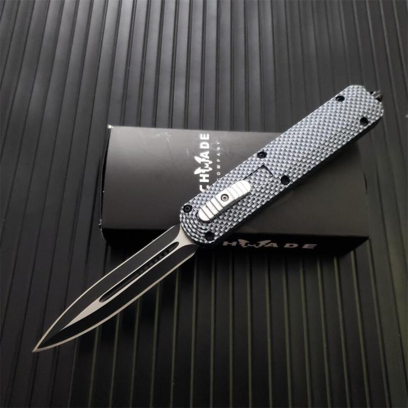 Benchmade 3300 Infidel Dagger AUTO OTF Knife 3.74" 440 Black Double Edge Blade, Zinc Aluminum Alloy Handles