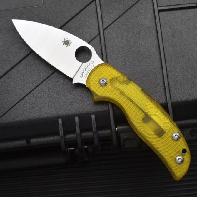 Spy Sage 5 Lightweight Folding Knife 2.95" CPM-S30V Satin Plain Blade, PEI Handles - C123PBK