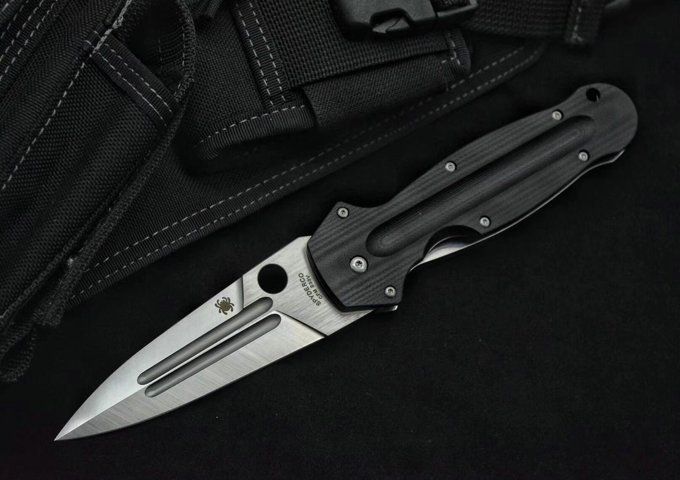Spy C125 Folding Knife 3.86" CPM-S30V Satin Plain Blade, G10 Handles - C125GP