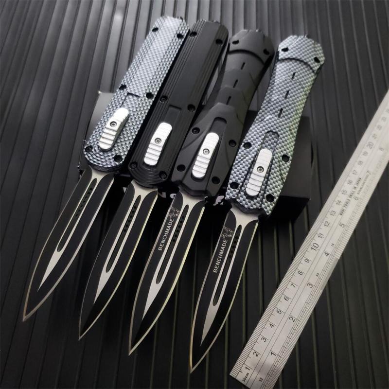 Benchmade 3300 Infidel Dagger AUTO OTF Knife 3.74" 440 Black Double Edge Blade, Zinc Aluminum Alloy Handles