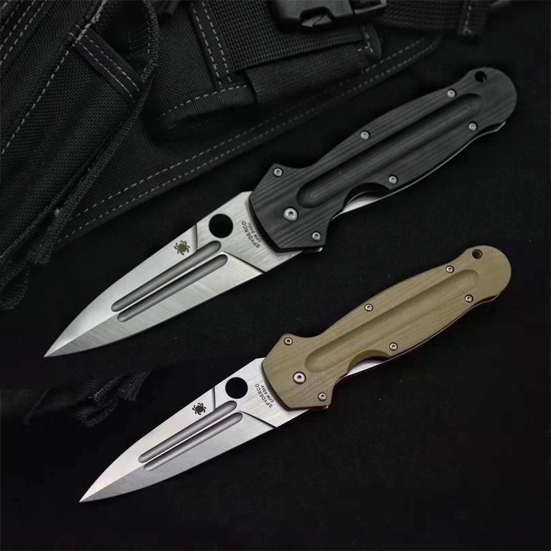 Spy C125 Folding Knife 3.86" CPM-S30V Satin Plain Blade, G10 Handles - C125GP