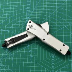 Microtech Troodon AUTO OTF Knife 3.74" M390 Satin Double Edge Dagger Blade, Aviation Aluminum Handles