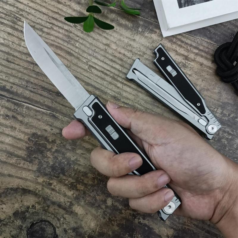 Reate EXO-M Assisted Open Folding Knife 3.86" D2 Satin Plain Blade, Aluminum Alloy +G10 Handles