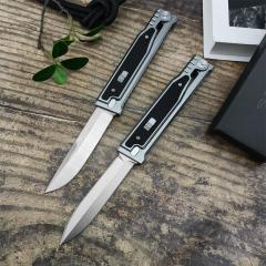 Reate EXO-M Assisted Open Folding Knife 3.86" D2 Satin Plain Blade, Aluminum Alloy +G10 Handles