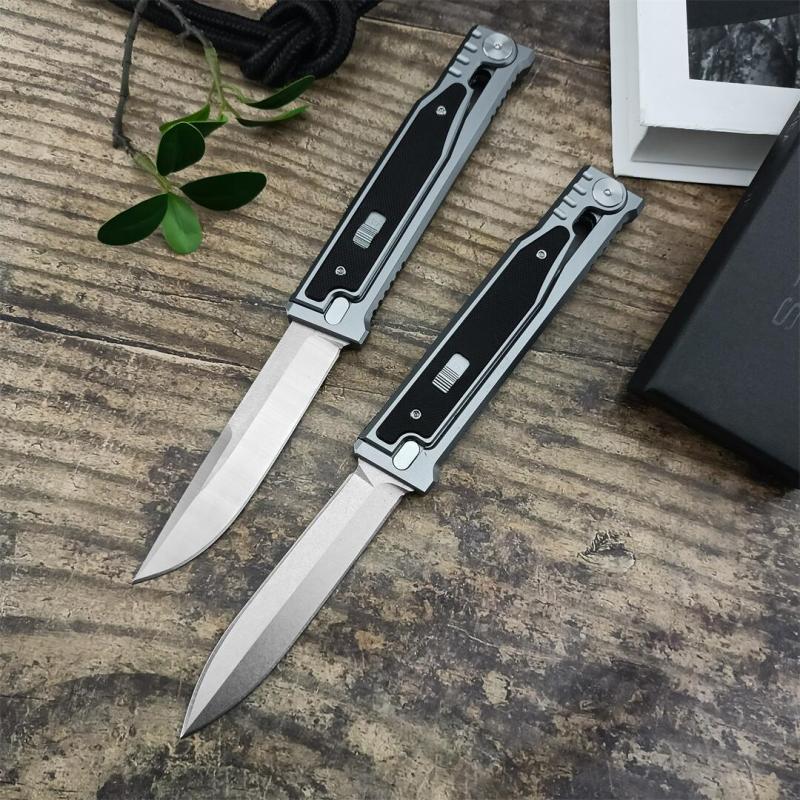 Reate EXO-M Assisted Open Folding Knife 3.86" D2 Satin Plain Blade, Aluminum Alloy +G10 Handles