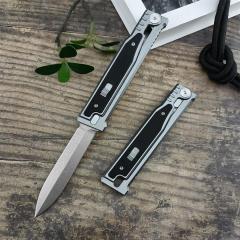 Reate EXO-M Assisted Open Folding Knife 3.86" D2 Satin Plain Blade, Aluminum Alloy +G10 Handles