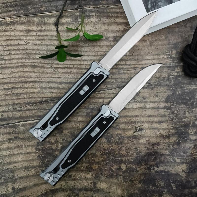 Reate EXO-M Assisted Open Folding Knife 3.86" D2 Satin Plain Blade, Aluminum Alloy +G10 Handles