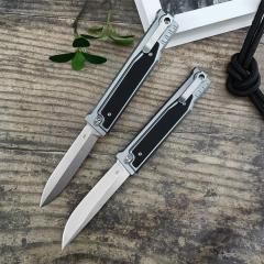 Reate EXO-M Assisted Open Folding Knife 3.86" D2 Satin Plain Blade, Aluminum Alloy +G10 Handles