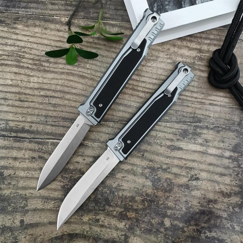 Reate EXO-M Assisted Open Folding Knife 3.86" D2 Satin Plain Blade, Aluminum Alloy +G10 Handles