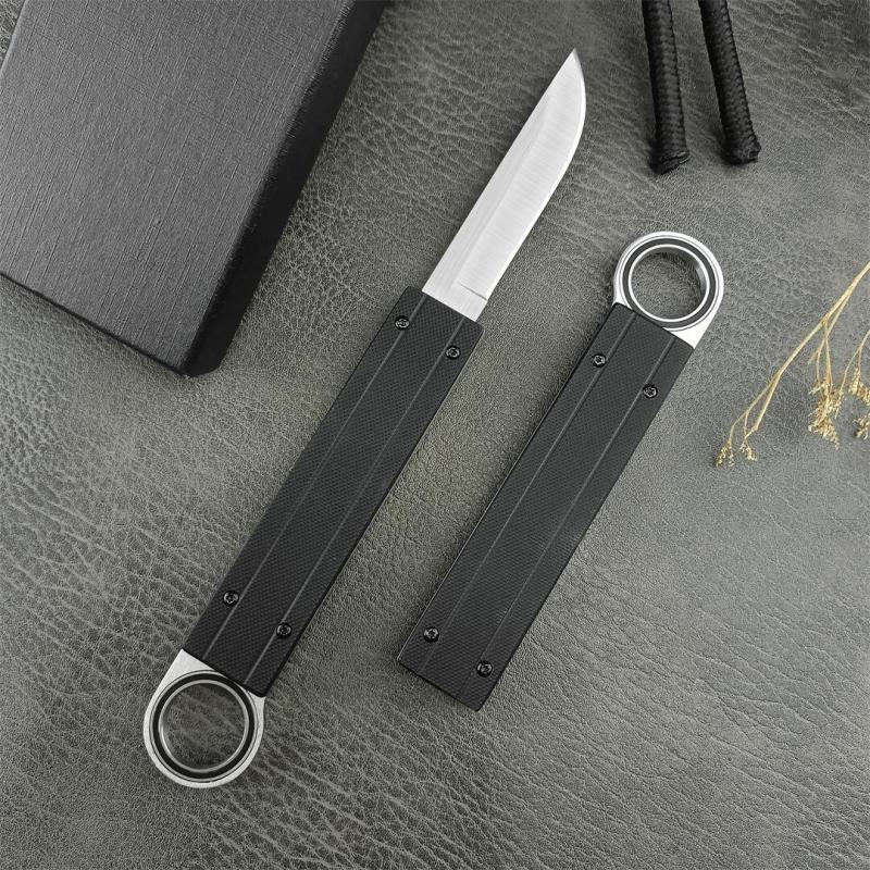 Reate Assisted Open Folding Knife 3.35" 440c Satin Plain Blade, G10 Handles