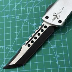 Microtech Troodon AUTO OTF Knife 3.74" M390 Satin Double Edge Dagger Blade, Aviation Aluminum Handles