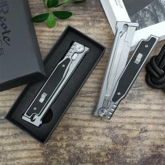 Reate EXO-M Assisted Open Folding Knife 3.86" D2 Satin Plain Blade, Aluminum Alloy +G10 Handles