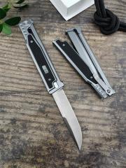 Reate EXO-M Assisted Open Folding Knife 3.86" D2 Satin Plain Blade, Aluminum Alloy +G10 Handles
