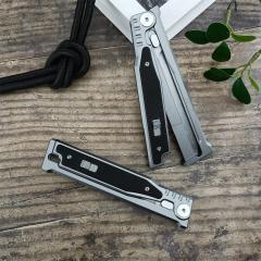 Reate EXO-M Assisted Open Folding Knife 3.86" D2 Satin Plain Blade, Aluminum Alloy +G10 Handles