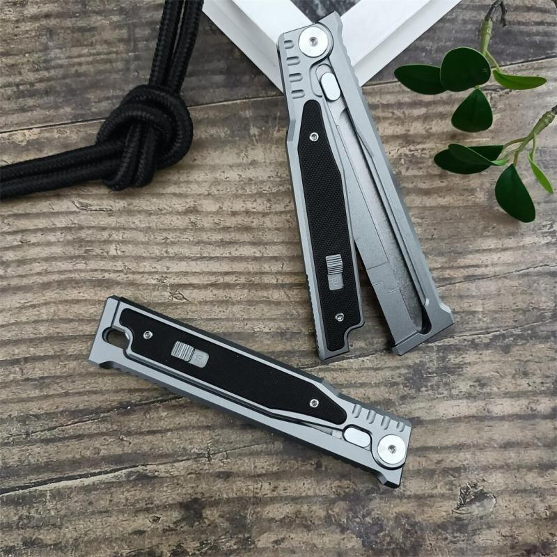 Reate EXO-M Assisted Open Folding Knife 3.86" D2 Satin Plain Blade, Aluminum Alloy +G10 Handles