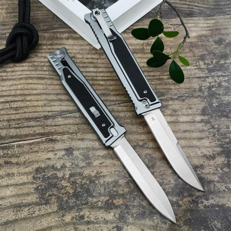 Reate EXO-M Assisted Open Folding Knife 3.86" D2 Satin Plain Blade, Aluminum Alloy +G10 Handles