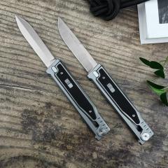 Reate EXO-M Assisted Open Folding Knife 3.86" D2 Satin Plain Blade, Aluminum Alloy +G10 Handles