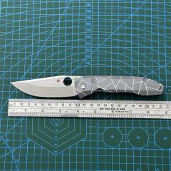 Spy Dmitry Sinkevich Folding Knife 3.74" S90V Stonewashed Plain Blade, Alloy Handles - C199TIP