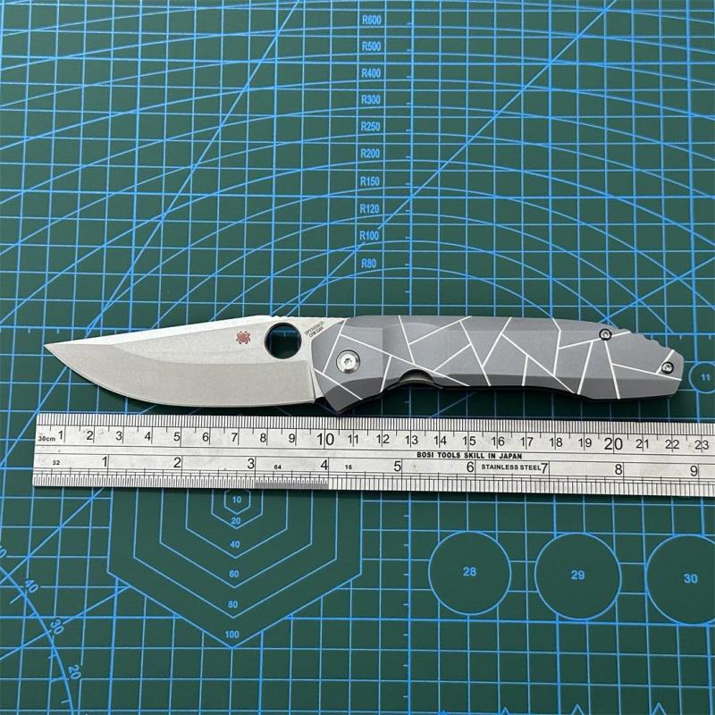Spy Dmitry Sinkevich Folding Knife 3.74" S90V Stonewashed Plain Blade, Alloy Handles - C199TIP