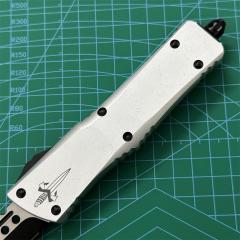 Microtech Troodon AUTO OTF Knife 3.74" M390 Satin Double Edge Dagger Blade, Aviation Aluminum Handles