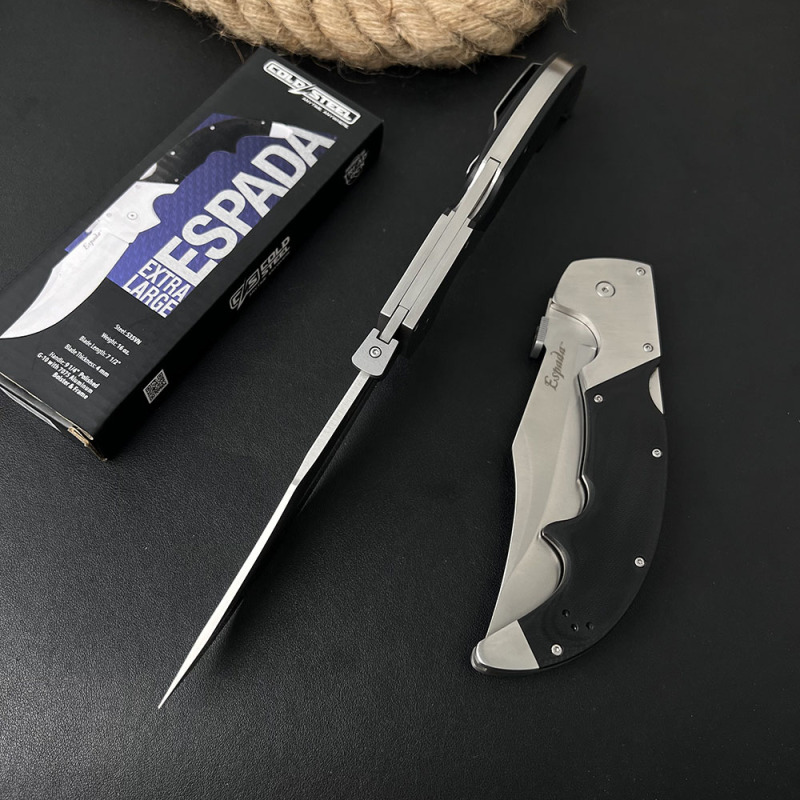 CS 62MA XL Espada Folding Knife 5.12" S35VN Satin Blade, Polished G10 Handles with Aluminum Bolsters, Lockback
