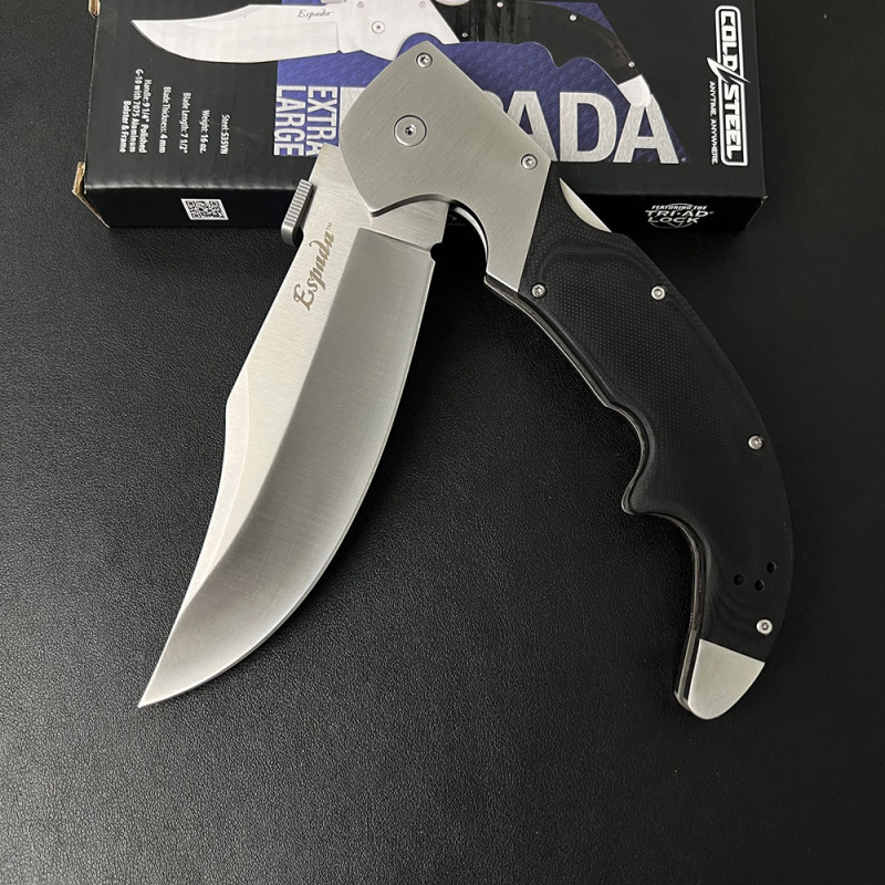 CS 62MA XL Espada Folding Knife 5.12" S35VN Satin Blade, Polished G10 Handles with Aluminum Bolsters, Lockback