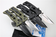 Benchmade 273FE-2 MINI ADAMAS Folding Knife 3.26" CPM-MagnaCut Satin Plain Blade, G10 Handles