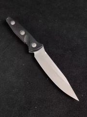 Microtech Socom Alpha Fixed Blade Knife 5.31" Stonewashed Clip Point Combo, Black G10 Handles, Kydex Sheath