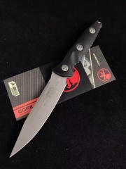 Microtech Socom Alpha Fixed Blade Knife 5.31" Stonewashed Clip Point Combo, Black G10 Handles, Kydex Sheath