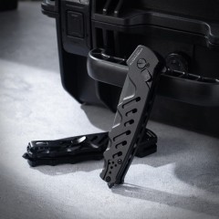 Extrema Ratio CAIMANO NERO Folding Knife 3.54" D2 Drop Point Blade, Aluminum Alloy Handles
