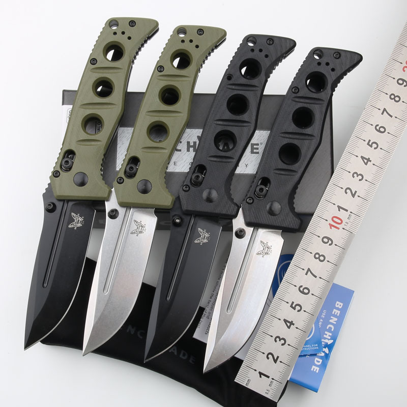 Benchmade 273FE-2 MINI ADAMAS Folding Knife 3.26" CPM-MagnaCut Satin Plain Blade, G10 Handles