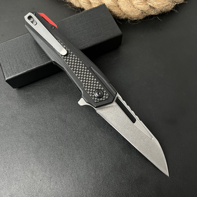 Sigil Assisted Open Folding Knife 3.94" D2 Satin Plain Blade, G10 Handles