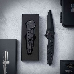 Extrema Ratio CAIMANO NERO Folding Knife 3.54" D2 Drop Point Blade, Aluminum Alloy Handles