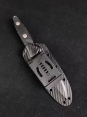 Microtech Socom Alpha Fixed Blade Knife 5.31" Stonewashed Clip Point Combo, Black G10 Handles, Kydex Sheath