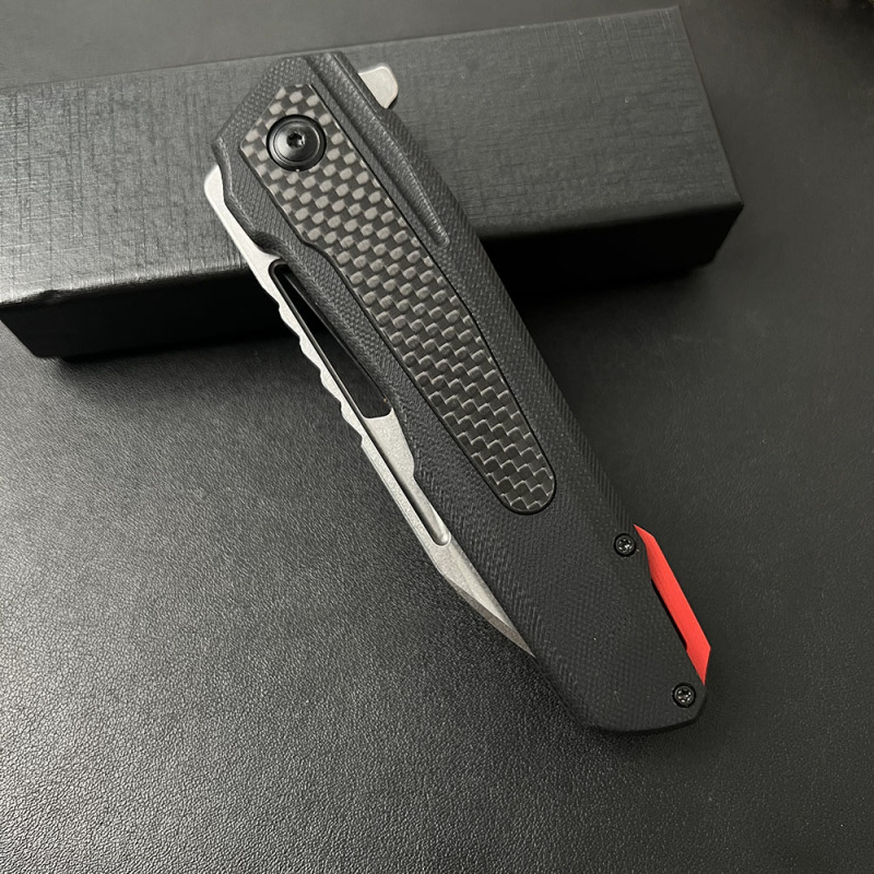 Sigil Assisted Open Folding Knife 3.94" D2 Satin Plain Blade, G10 Handles