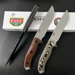 ESEE Knives ESEE-6P 6.3'' 1095 Steel Plain Edge, 3D Machined G10 Handles, Clip Plate
