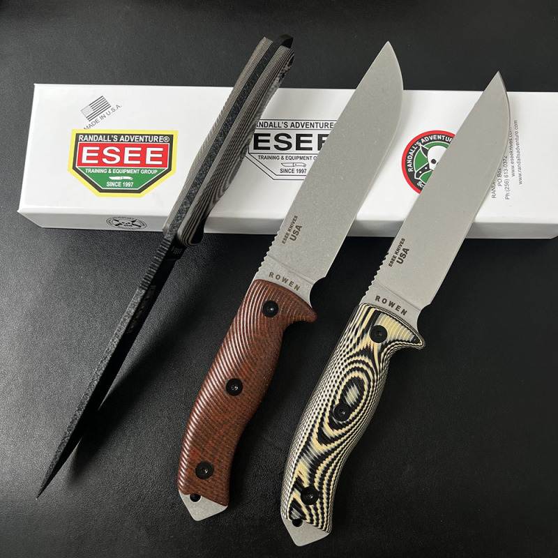ESEE Knives ESEE-6P 6.3'' 1095 Steel Plain Edge, 3D Machined G10 Handles, Clip Plate