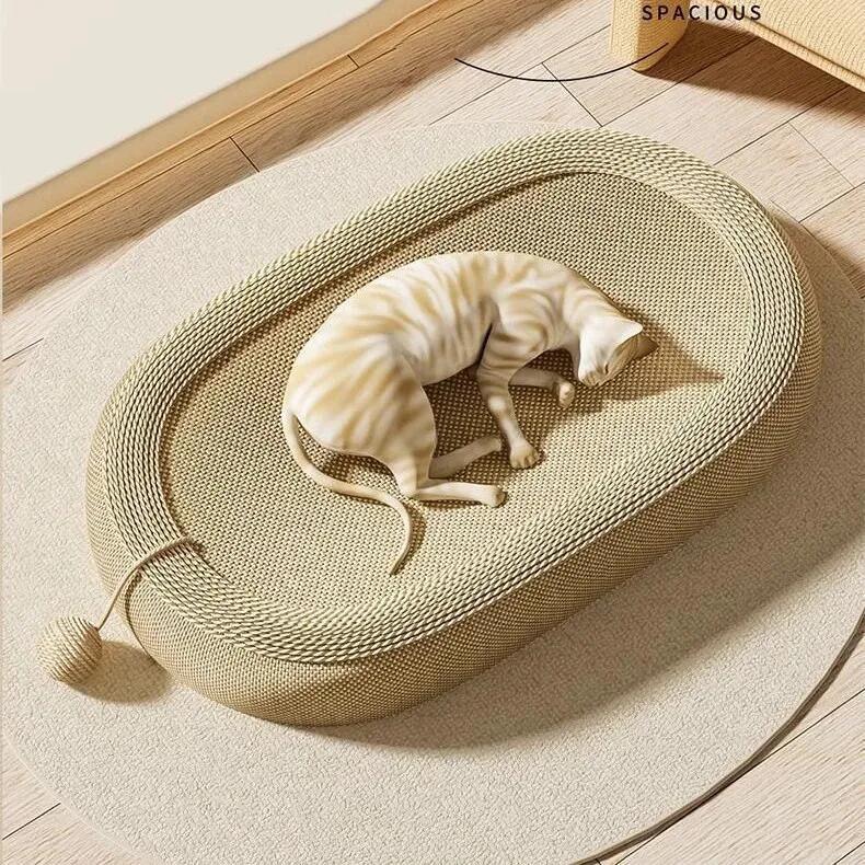 Wooden Cat Scratching Pads Large Household Pet Furniture Cat And Dog Sleeping Bed Toys Pet Supplies 240227