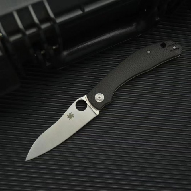 Spy Kapara Folding Knife 3.54" S30V Satin Plain Blade, Carbon Fiber Handles, Compression Lock - C241CF