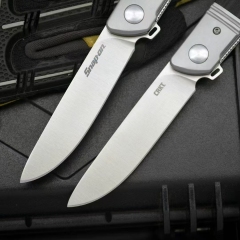CRKT 5720 Bamboozled Assisted Flipper Knife 3.27" D2 Satin Plain Blade, Black G10 Handles with Steel Bolsters