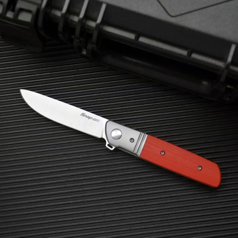 CRKT 5720 Bamboozled Assisted Flipper Knife 3.27" D2 Satin Plain Blade, Black G10 Handles with Steel Bolsters