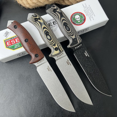 ESEE Knives ESEE-6P 6.3'' 1095 Steel Plain Edge, 3D Machined G10 Handles, Clip Plate